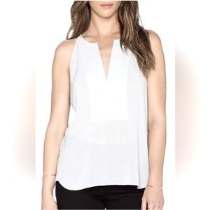 NWT! BCBGMAXAZRIA off white tuxedo top size S